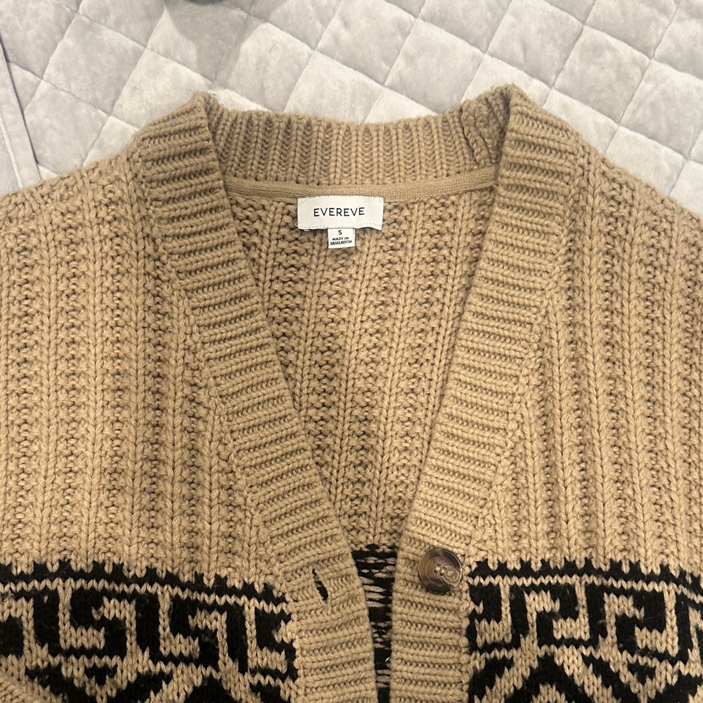 Evereve Beige and Black Cardigan